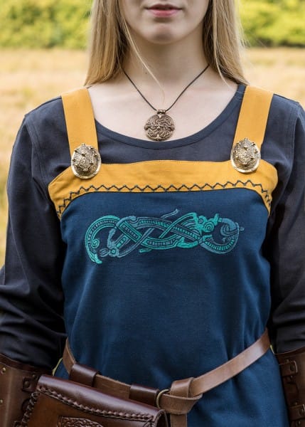 Imagen de Vestido de correa vikinga / vestido de delantal Hilja con bordados Azul o Rojo 1280022140 parte de nuestra colección en Espadas y más, sitio oficial.