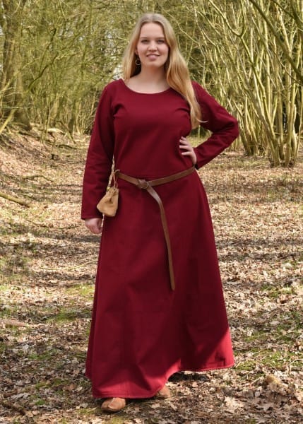 Imagen de Vestido Sencillo medieval Afra hecho de lienzo sólido, azul oscuro o Burdeos 1280022350 parte de nuestra colección en Espadas y más, sitio oficial.