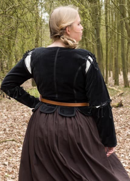 Imagen de Chaqueta medieval Griselda de terciopelo, negro o Verde 1280022520 parte de nuestra colección en Espadas y más, sitio oficial.