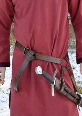 Cinturón de espada medieval hecho de cuero marrón o negro 1616433001 - Espadas y Más