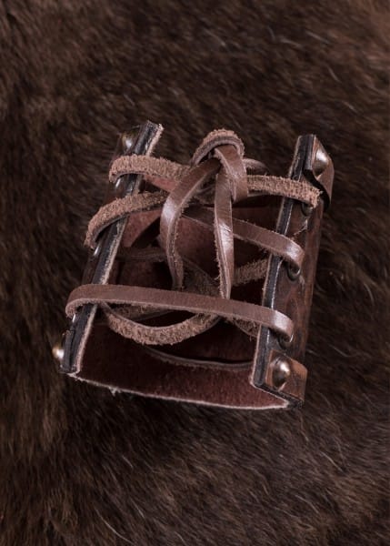 Protector de brazo de cuero con dragón de dos cabezas - Espadas y Más