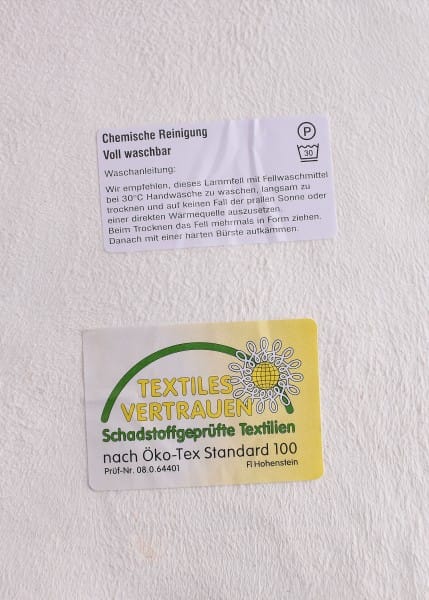 Piel de cordero, blanco natural, aprox. 90 cm Oeko-Tex Standard 100 - Piel de oveja 1649000090 - Espadas y Más