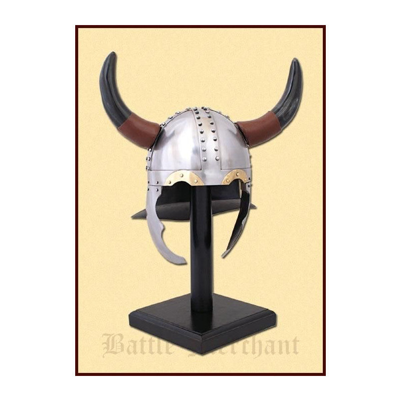 1709101412 Casco VIKINGO de claxon, acero de 1.3 mm - Espadas y Más