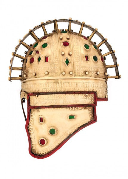 1716604801 Casco ceremonial romano dorado con piedras - Espadas y Más