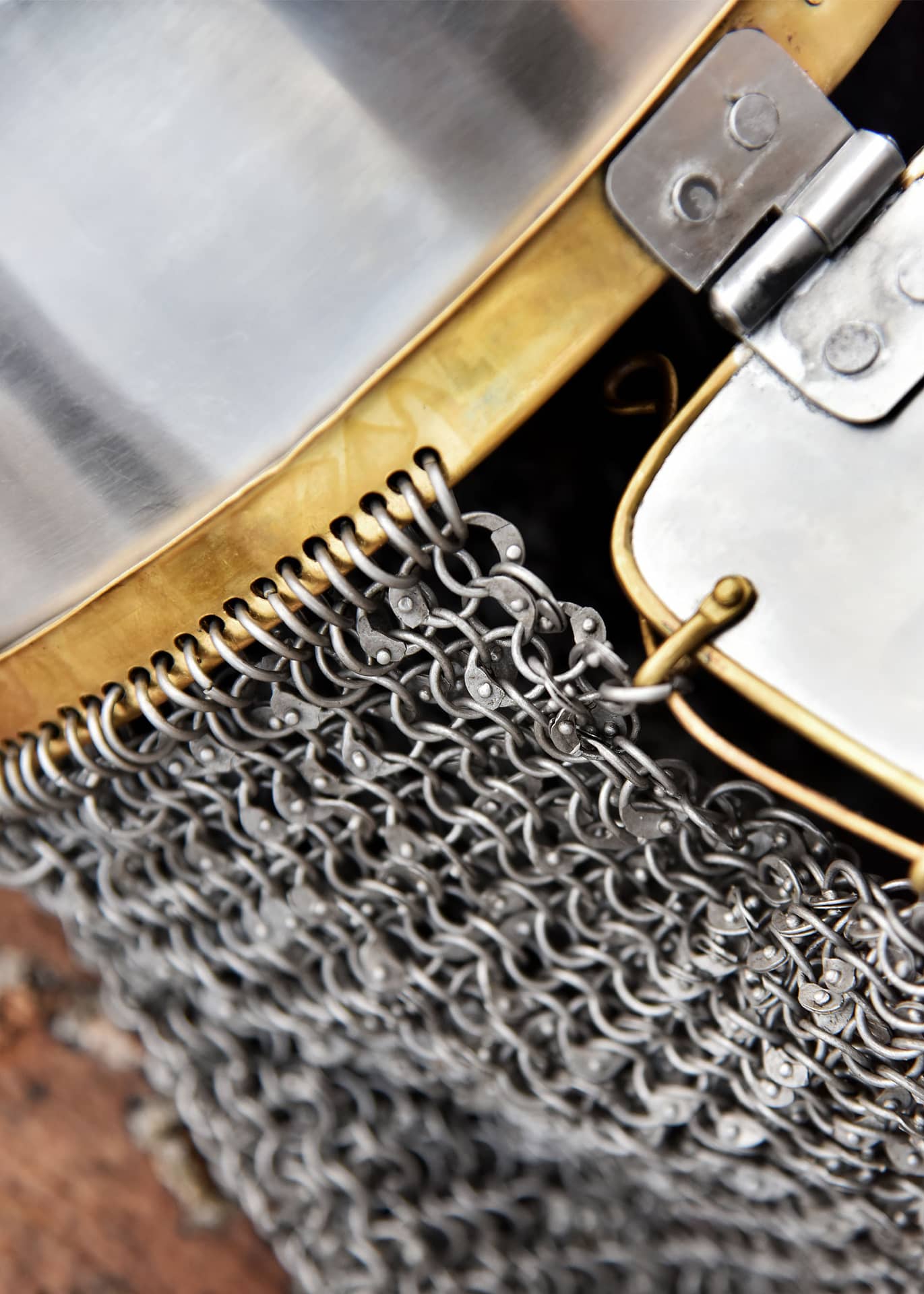 1716673010 Casco de cobre, con cerdas de cadena remachadas, acero de 1,6 mm - Espadas y Más