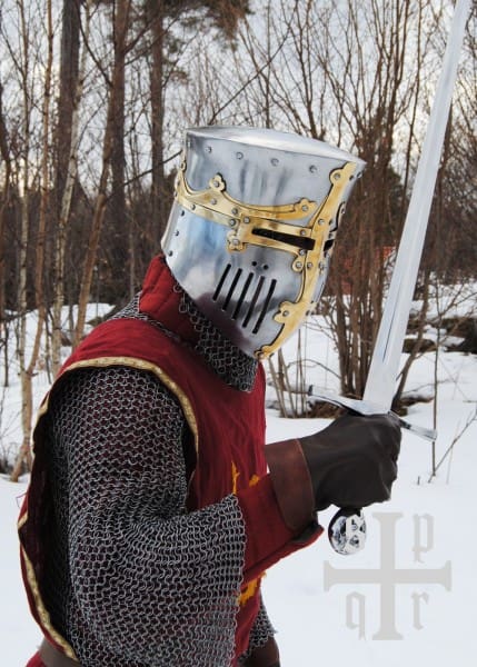 Casco de olla temprana, casco de cruzado, siglo XIII, acero de 2 mm 1764000083 - Espadas y Más