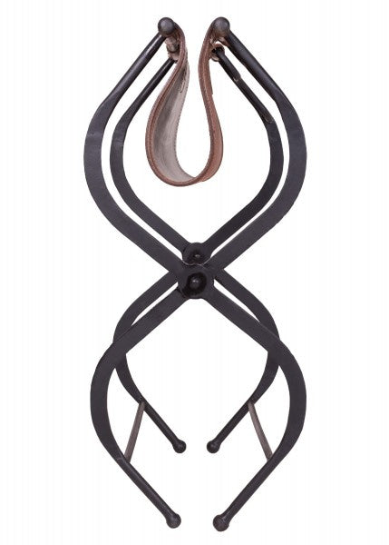 Taburete plegable con asiento de cuero 1916001402 - Espadas y Más