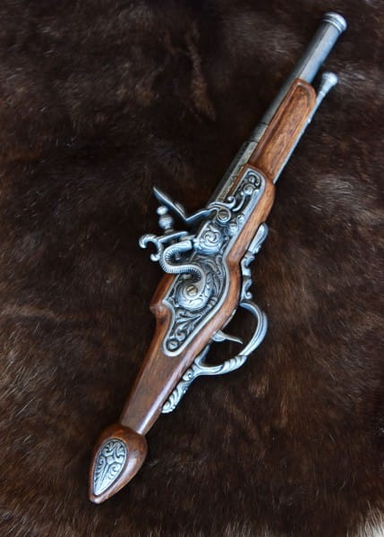 Pistola de castillo de piedra recta, siglo 18, réplica 2347105101 - Espadas y Más