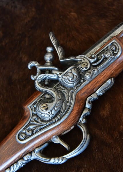 Pistola de castillo de piedra recta, siglo 18, réplica 2347105101 - Espadas y Más