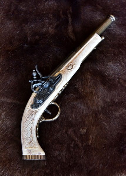 Imagen de Pistola inglesa del castillo de piedra, Hadley 1760, marfil, réplica 2347110613 parte de nuestra colección en Espadas y más, sitio oficial.