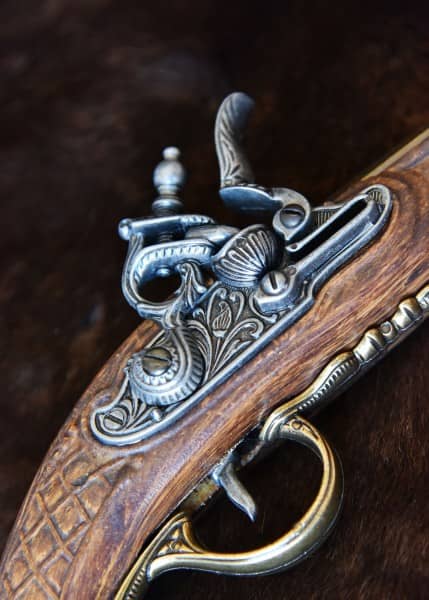 Pistolas de duelo francesas, juego de 2, siglo 18, latón, réplica 2347110722 - Espadas y Más