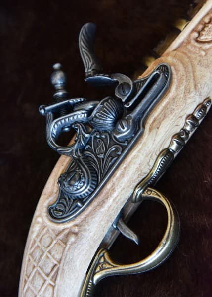 Pistola de cerradura de piedra, Espingole, siglo 18, colores marfil, réplica 2347110813 - Espadas y Más