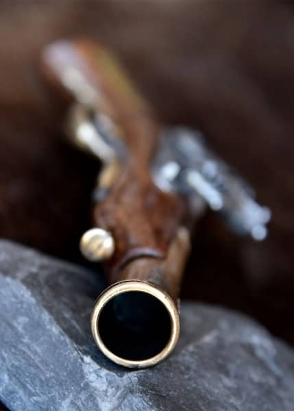 Pistola de castillo de piedra alemana, siglo 17, latón, réplica 2347111702 - Espadas y Más