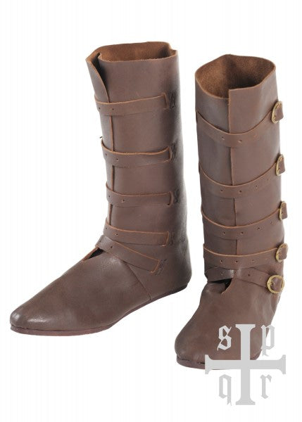 Botas de cuero medievales con cierre de correa, siglo 14 3164001100 - Espadas y Más