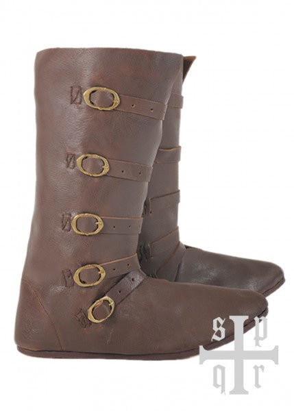 Botas de cuero medievales con cierre de correa, siglo 14 3164001100 - Espadas y Más