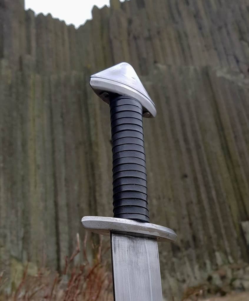 Espada Borg vikinga de cuero negro VSW50 - Espadas y Más