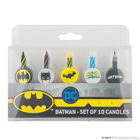 Set de 10 velas de cumpleaños con logo Batman - DC Comics CR4210 - Espadas y Más