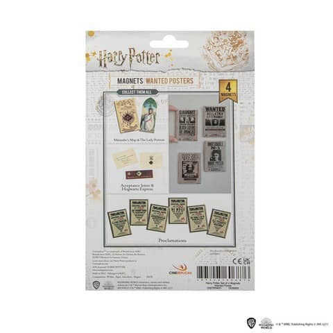 Imagen de Set de 4 imanes Los más Buscados - Harry Potter DO5003 parte de nuestra colección en Espadas y más, sitio oficial.