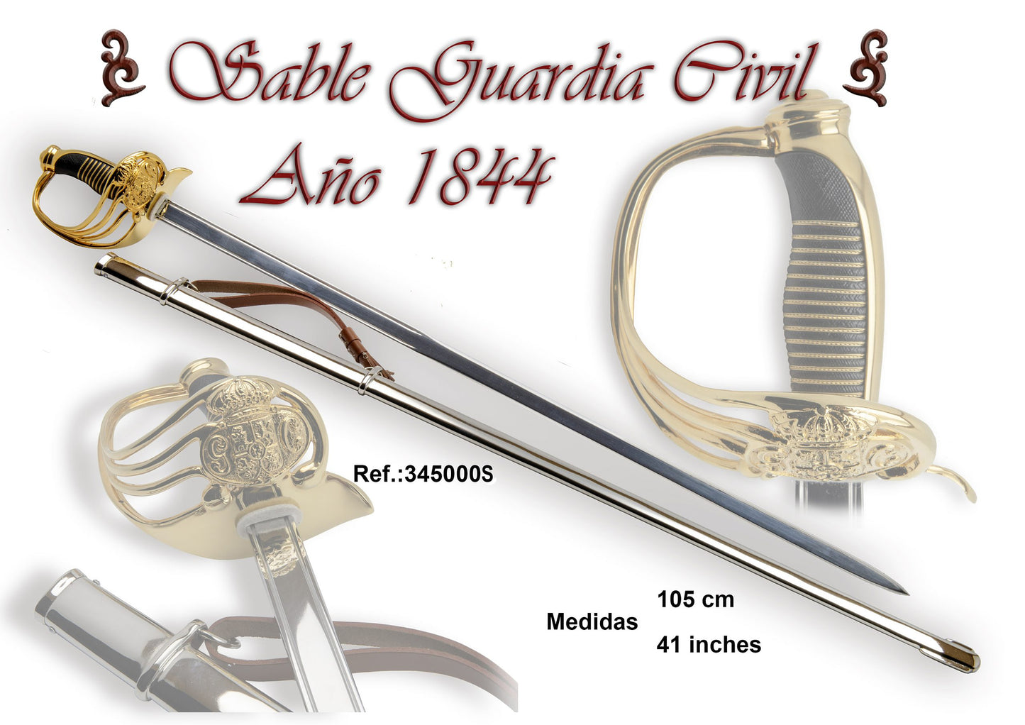 Imagen de Espada de Montar "Modelo 1844" Oficial de la Guardia Civil parte de nuestra colección en Espadas y más, sitio oficial.