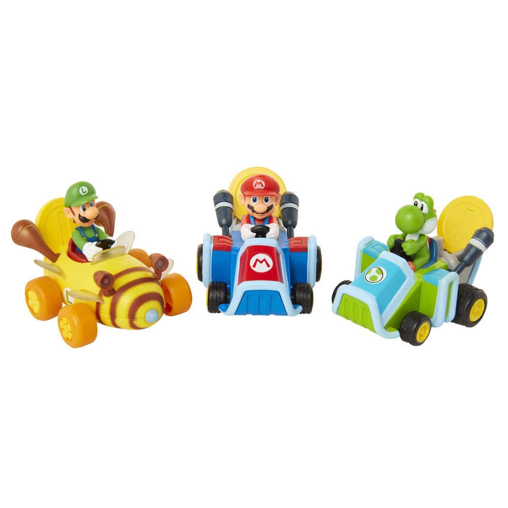 Imagen de Expositor 12 figuras Super Mario Coin Racers wave 1 Mario Kart 6cm surtido parte de nuestra colección en Espadas y más, sitio oficial.
