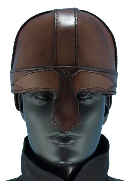 Casco de guerrero de cuero, marrón o negro IF-100104/3 - Espadas y Más