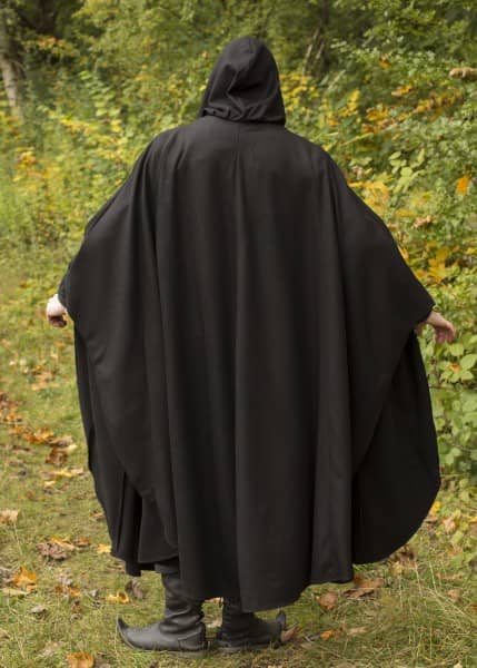 Capa de lana Godfrey, negra IF-30025756 - Espadas y Más