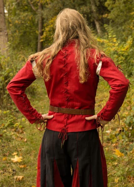 Imagen de Chaleco o Pourpoint Godfrey, Rojo oscuro o Negro IF-300521 parte de nuestra colección en Espadas y más, sitio oficial.