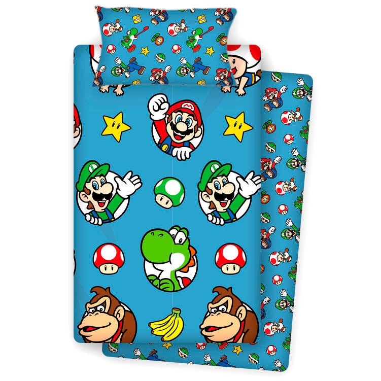 Imagen de Juego sabanas Super Mario Bros 90cm parte de nuestra colección en Espadas y más, sitio oficial.