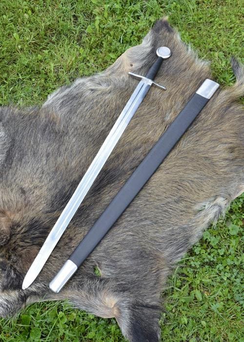 0116331400 Espada medieval de 1 mano pomo disco - Espadas y Más