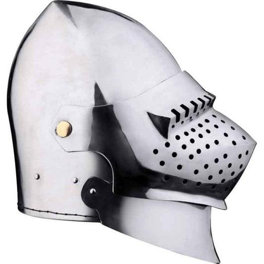 Gran Casco Bacinete francés - acero 2mm - Espadas y Más