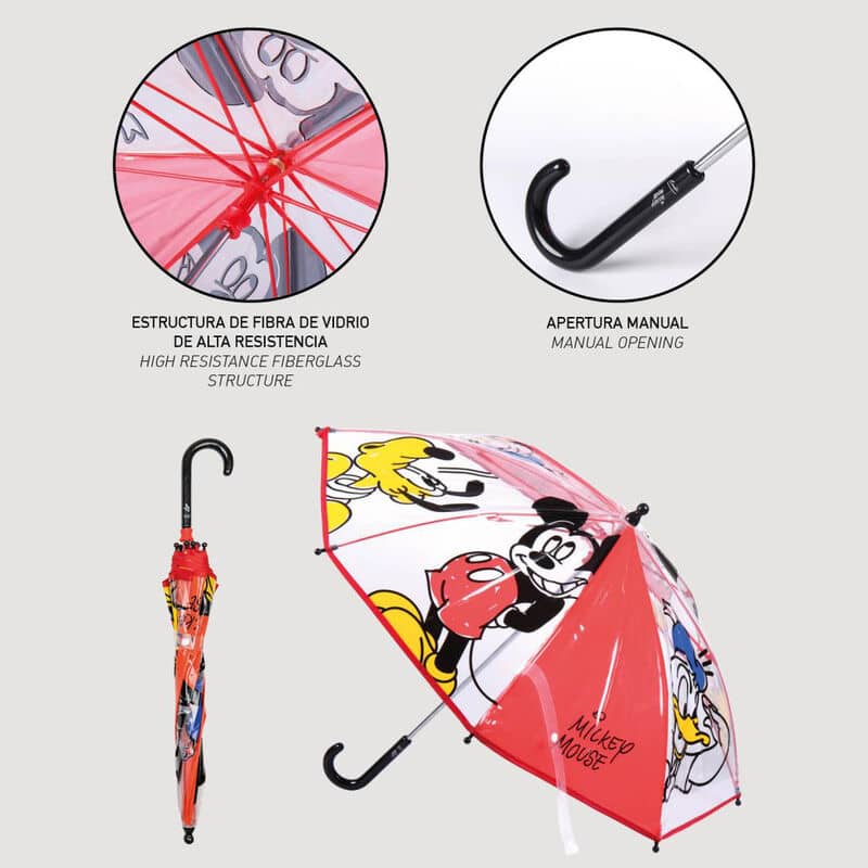 Paraguas manual Mickey Disney 42cm - Espadas y Más