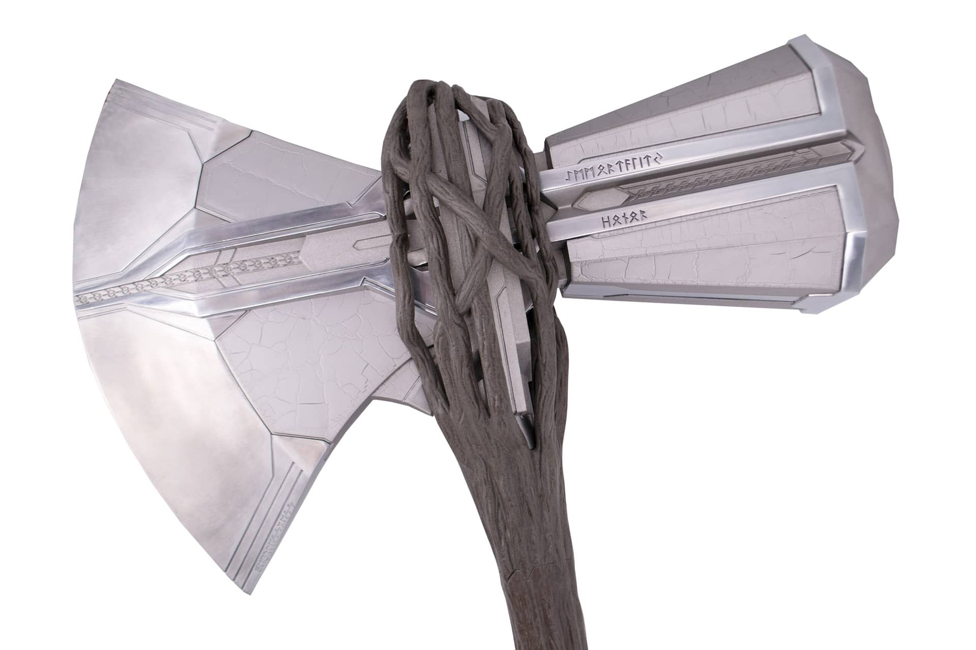 HACHA STORMBREAKER DE THOR DE METAL CON LUZ Y SENSOR DE SONIDO - Espadas y Más