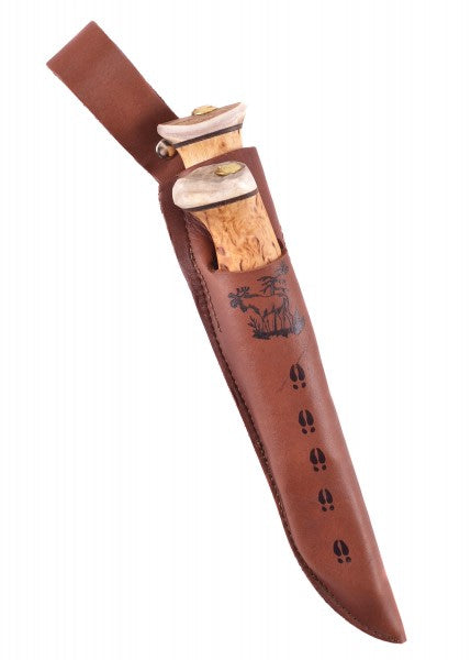 Cuchillo de caza doble con desollador, Wood-Jewel WJ-23AVKS - Espadas y Más