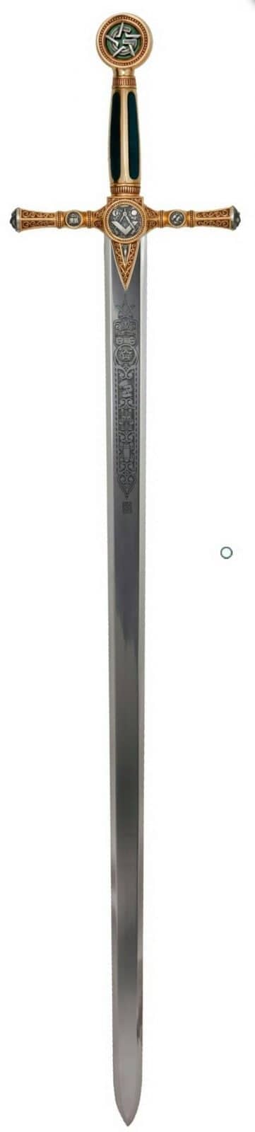 Espada Masónica grabado profundo en Plata Marto MA775.1 - Espadas y Más
