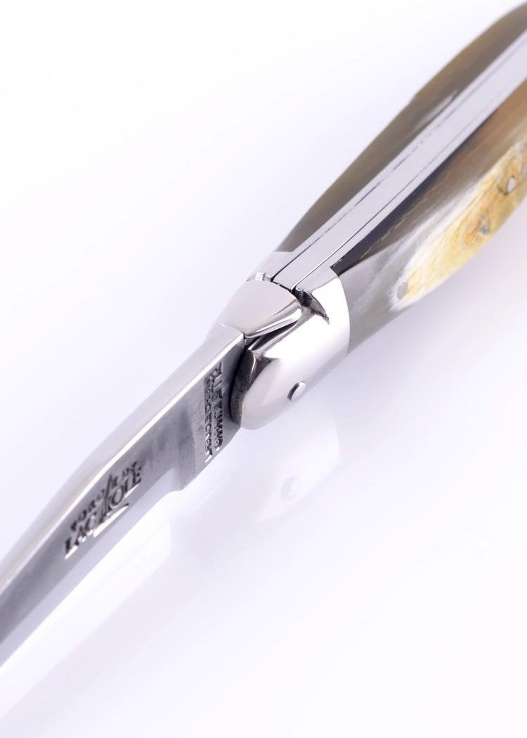 FL-12110-INCABDF Navaja Laguiole, cuerno bovino Aubrac, brillante inox - Espadas y Más