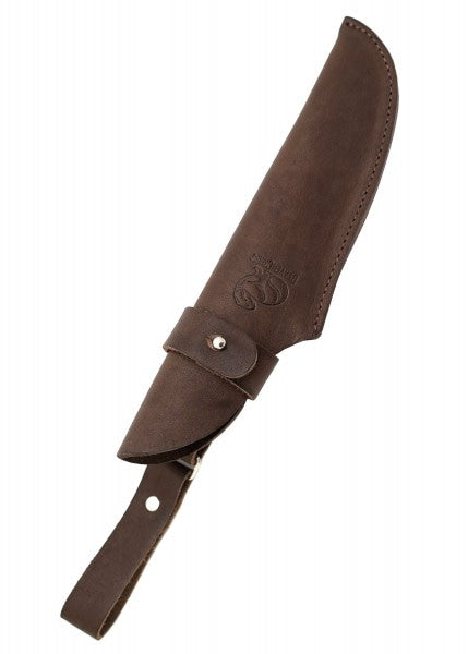 Cuchillo Bushcraft de hoja azulada con funda de cuero, BeaverCraft BC-BSH3 - Espadas y Más