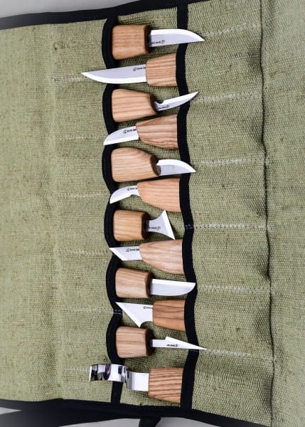 Juego de talla de madera de 12 cuchillos en rollo de herramientas + accesorios, BeaverCraft BC-S10 - Espadas y Más