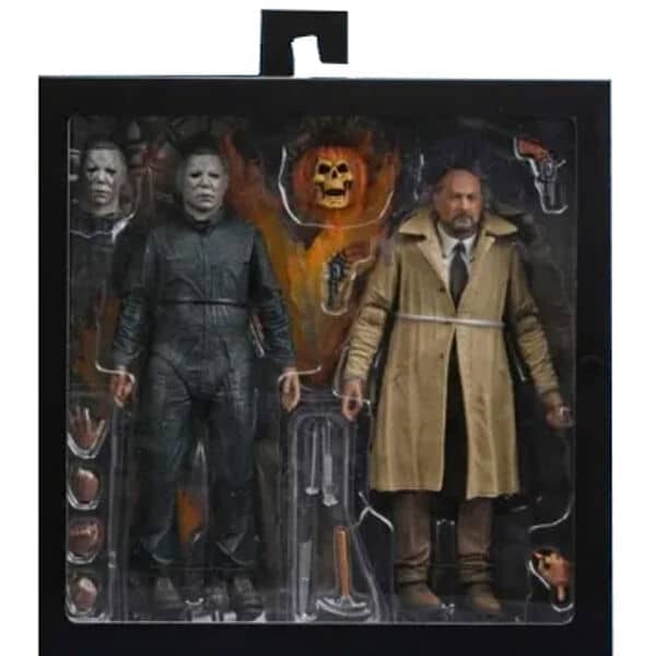Blister 2 figuras Ultimate Michael Myers + DR Loomis Scale Action Halloween 2 18cm - Espadas y Más