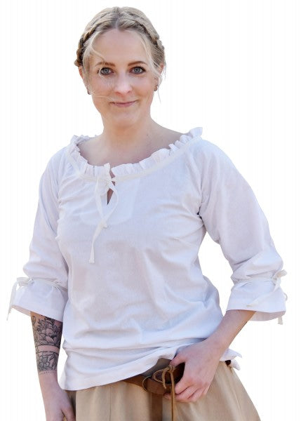 Imagen de Blusa medieval Birga, 3/4 mangas, blanco 1280020430 parte de nuestra colección en Espadas y más, sitio oficial.