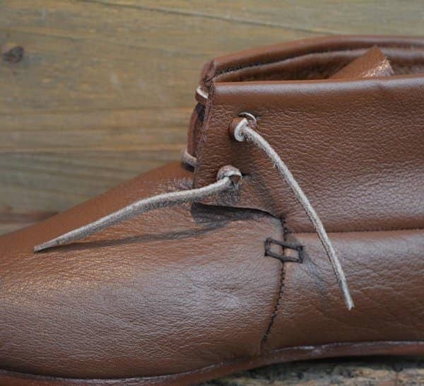 Botín con cordones Recreación medieval , Cuero Marrón - Espadas y Más