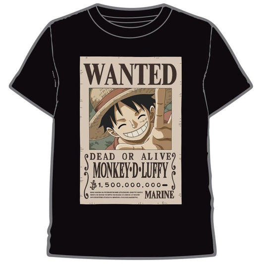 Camiseta Wanted Luffy One Piece adulto - Espadas y Más