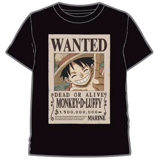Camiseta Wanted Luffy One Piece infantil - Espadas y Más