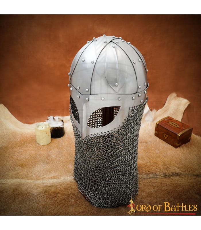 Casco de gafas vikingas, Spangenhelm con cota de malla 1716633300 - Espadas y Más