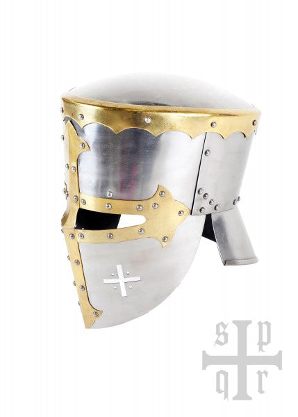 Imagen de Casco de olla anterior con protección para el cuello, aprox. 1200, acero de 1,2 mm 1764000070 parte de nuestra colección en Espadas y más, sitio oficial.