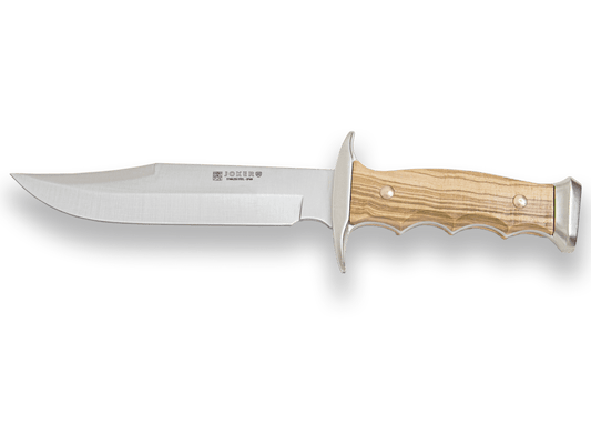 CUCHILLO DE MONTE CON VIROLA ZAMAK CACHAS DE OLIVO Y HOJA DE 17 CM. CO91 - Espadas y Más