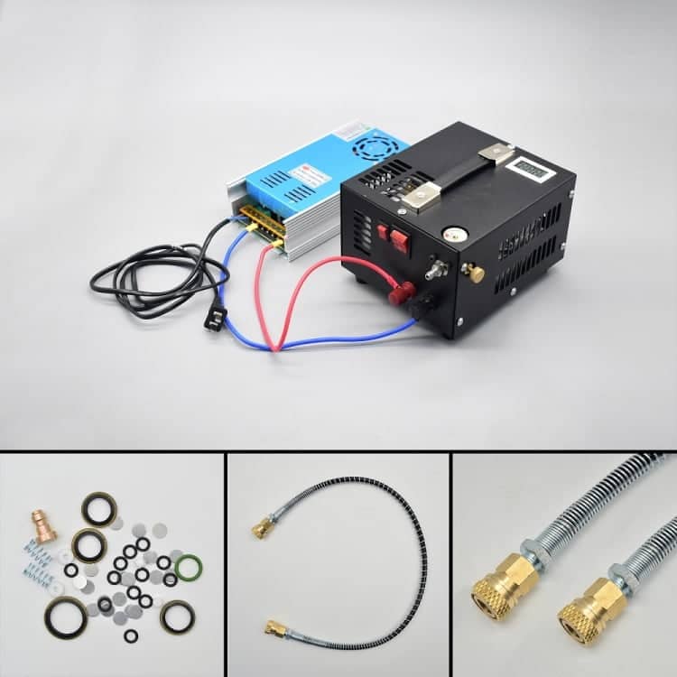 Imagen de Compresor Eléctrico ZASDAR 12v/220v para PCP 300 Bar. 1000cc. (4500PSI/30MPH) ZYS0012V parte de nuestra colección en Espadas y más, sitio oficial.