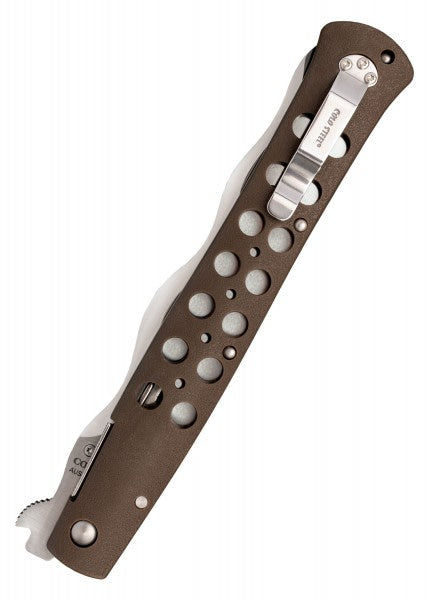 Navaja de bolsillo Ti-Lite Kris, hoja de 6 pulgadas, AUS 10A, filo de corte liso, mango Zy-Ex CS-26SXK6 - Espadas y Más