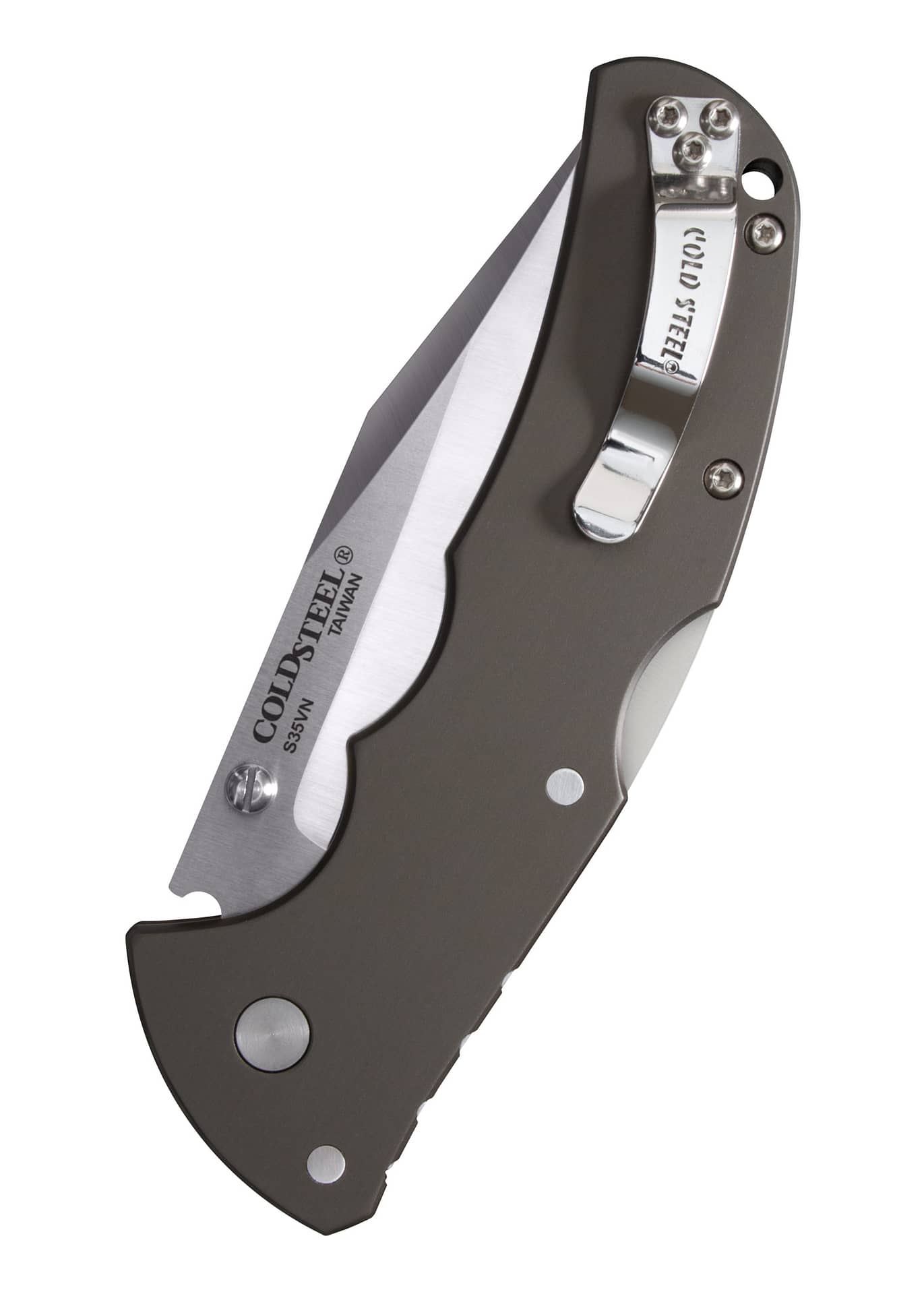 Navaja de bolsillo Código 4 Clip Point, S35VN, filo liso -58PC - Espadas y Más