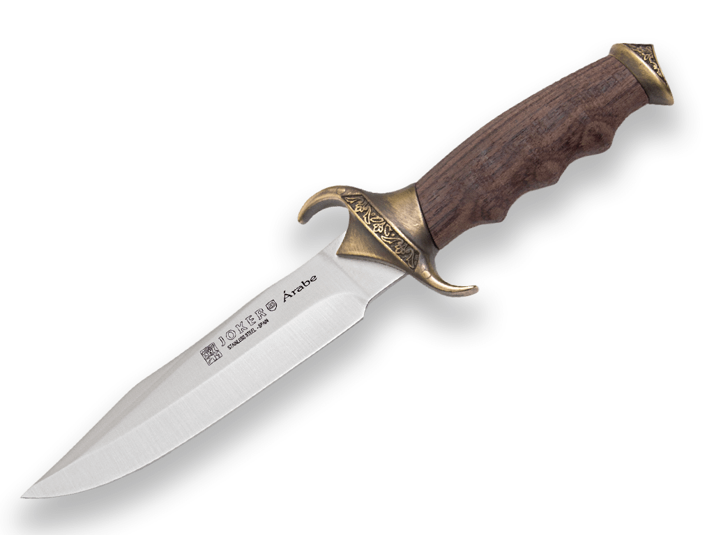 CUCHILLO ARABE CON PUÑO EN MADERA DE BUBINGA-ZAMAK Y HOJA DE 16 CM CB88-B - Espadas y Más