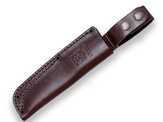 CUCHILLO BUSHCRAFT Y SUPERVIVENCIA JOKER BS9 CAMPERO. ACERO SANDVIK 14C28N, MANGO CANVAS MICARTA, HOJA 10,5 CM. CON FUNDA VAQUE - Espadas y Más